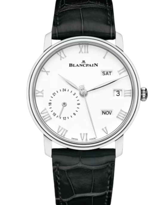 Blancpain Villeret Quantième Annuel GMT Steel 40mm White Dial 6670 1127 55B