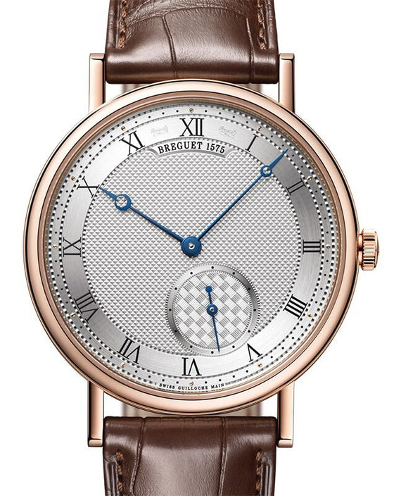 Breguet Classique 7147 Rose Gold 40mm/Leather Silvery Dial 7147BR/12/9WU