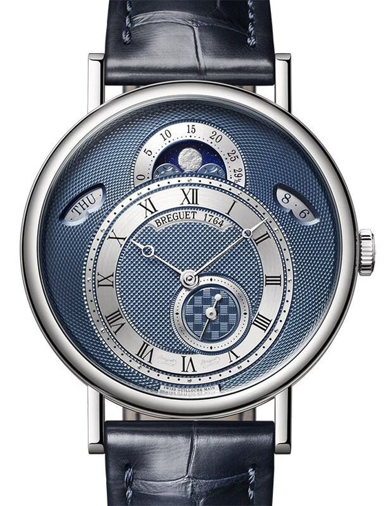 Breguet Classique Calendrier 7337 White Gold 39mm/Leather Bleu Sky Dial 7337BB/Y5/9VU