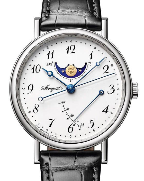 Breguet Classique Phase de Lune 7787 White Gold 39mm/Leather Black Dial 7787BB/29/9V6