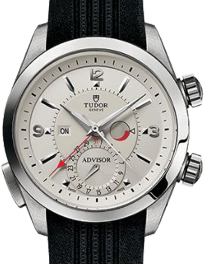 Tudor Heritage Advisor 79620T Silver Arabic & Index Titanium & Stainless Steel Black Rubber 42mm