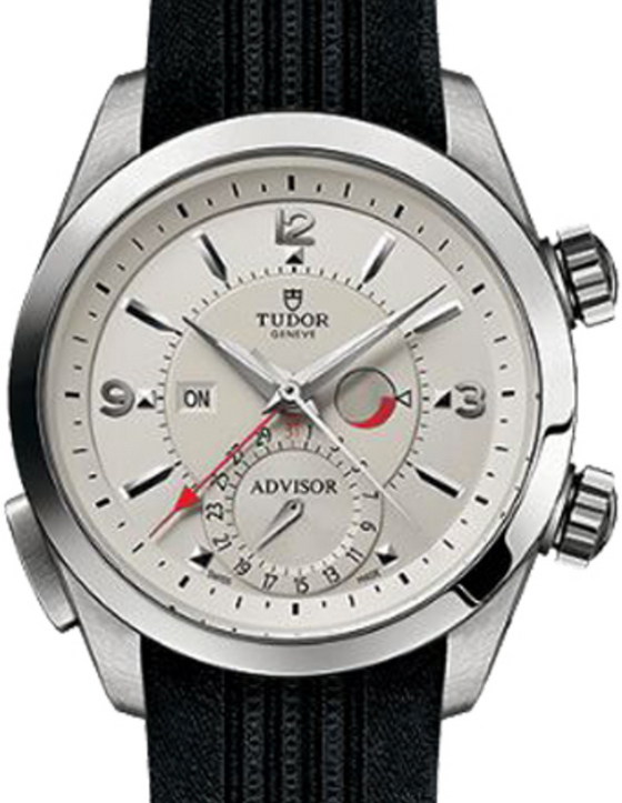 Tudor Heritage Advisor 79620T Silver Arabic & Index Titanium & Stainless Steel Black Rubber 42mm