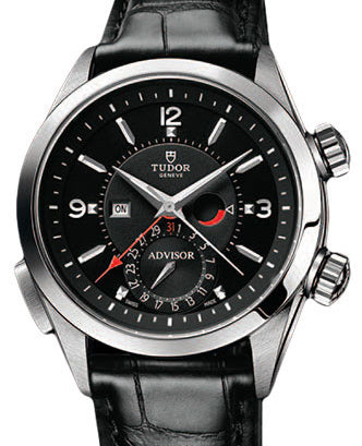 Tudor Heritage Advisor 79620TN Black Arabic & Index Titanium & Stainless Steel & Leather 42mm