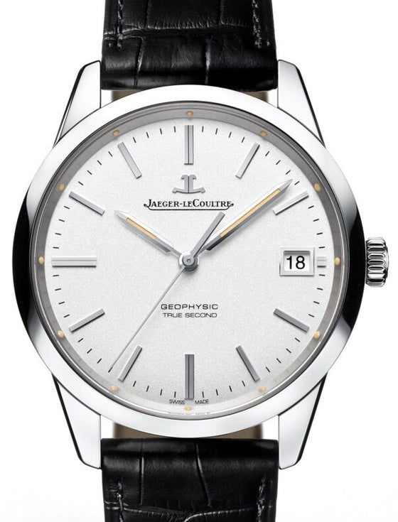 Jaeger-LeCoultre Calibre 770 Geophysic True Second 8018420 Silver Index Stainless Steel Leather 39.6mm Automatic