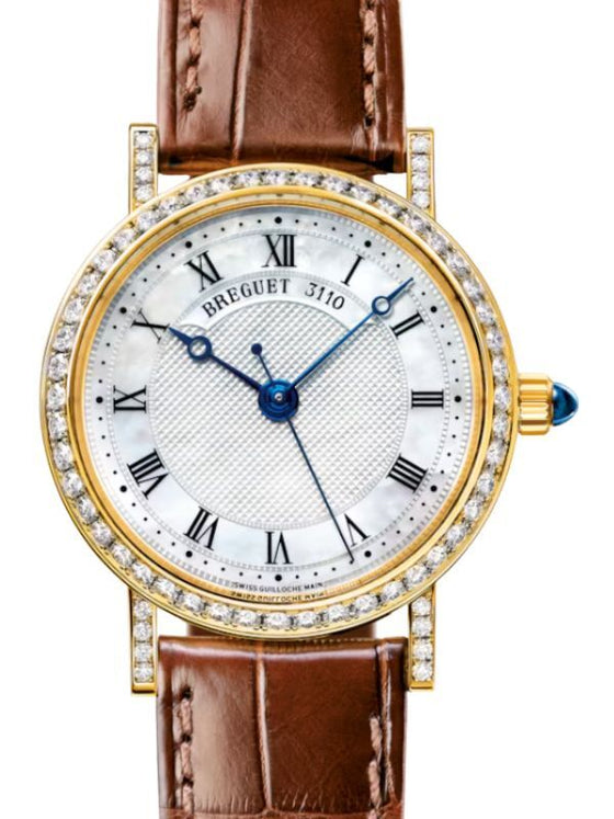 Breguet Classique 8068 Yellow Gold Diamond 30mm White Mother of Pearl Dial 8068BA/52/964 DD00