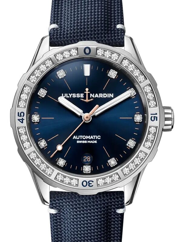 Ulysse Nardin Diver 39mm Steel Blue Diamond Dial & Bezel 8163-182B/13