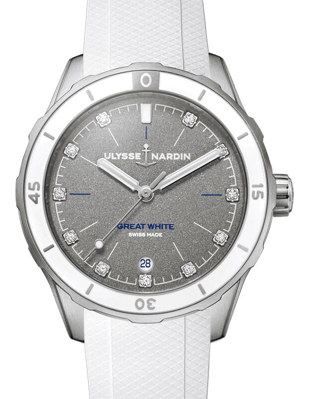 Ulysse Nardin Diver Great White 39mm Steel Gray Diamond Dial 8163-182LE-3/11-GW