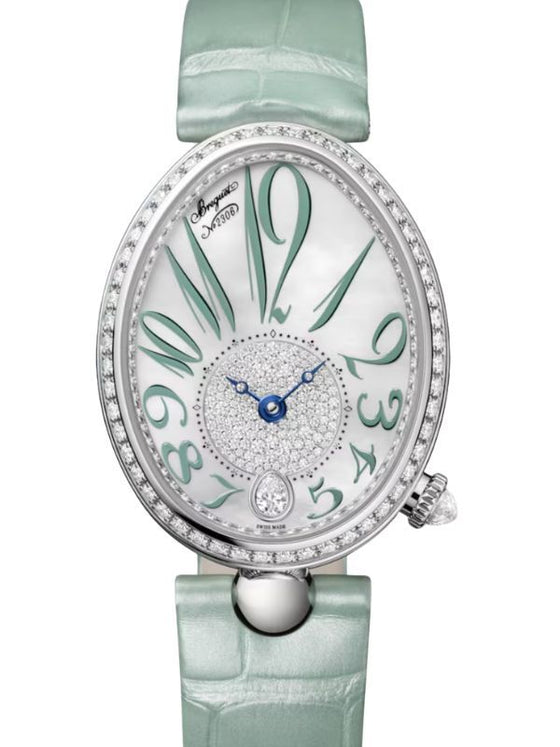 Breguet Reine de Naples 8918 18K White Gold Diamond White Mother of Pearl Dial 8918BB/5D/964 D0