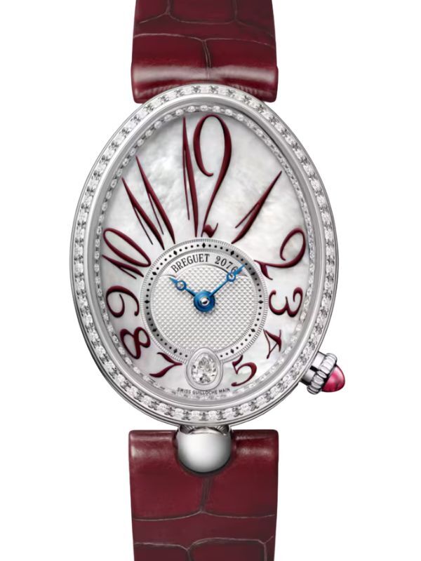 Breguet Reine de Naples 8918 18K White Gold Diamond White Mother of Pearl Dial 8918BB/5P/964 D00D 3L