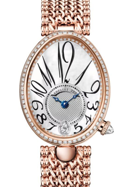 Breguet Reine de Naples 8918 Rose Gold Diamond White Mother of Pearl Dial 8918BR/58/J20 D000