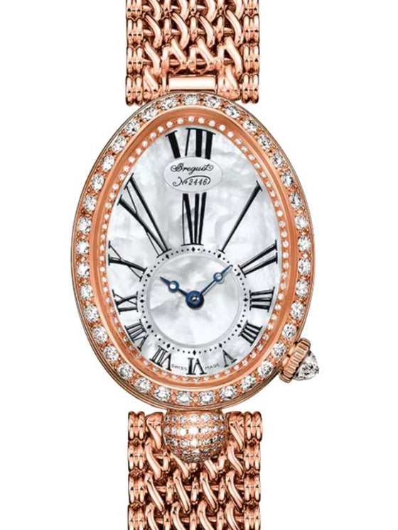 Breguet Reine de Naples 8928 Rose Gold Diamond White Mother of Pearl Dial 8928BR/51/J20 DD00