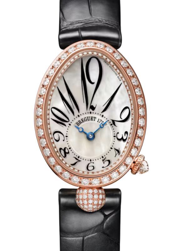 Breguet Reine de Naples 8928 18K Rose Gold Diamond White Mother of Pearl Dial 8928BR/5W/944 DD0D 3L