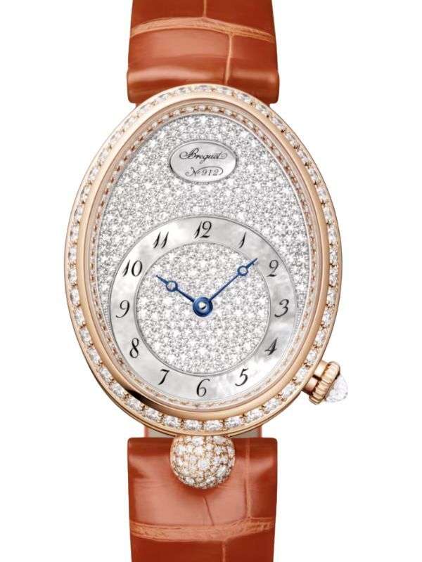 Breguet Reine de Naples 8938 18K Rose Gold Diamond White Mother of Pearl Dial 8938BR/8D/964 DD0D