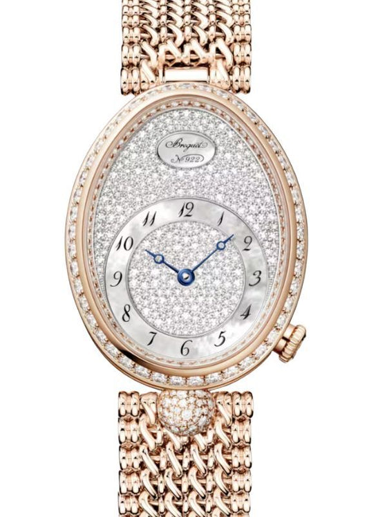 Breguet Reine de Naples 8938 18K Rose Gold Diamond White Mother of Pearl Dial 8938BR/8D/J20 D0