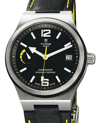 Tudor North Flag 91210N Black Yellow Arabic & Index Stainless Steel & Leather 40mm