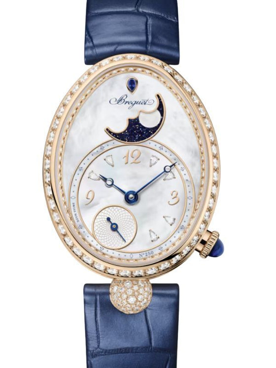 Breguet Reine de Naples Phase de Lune 9935 18K Breguet Gold Diamond White Mother of Pearl Dial 9935BH/5W/964 D0