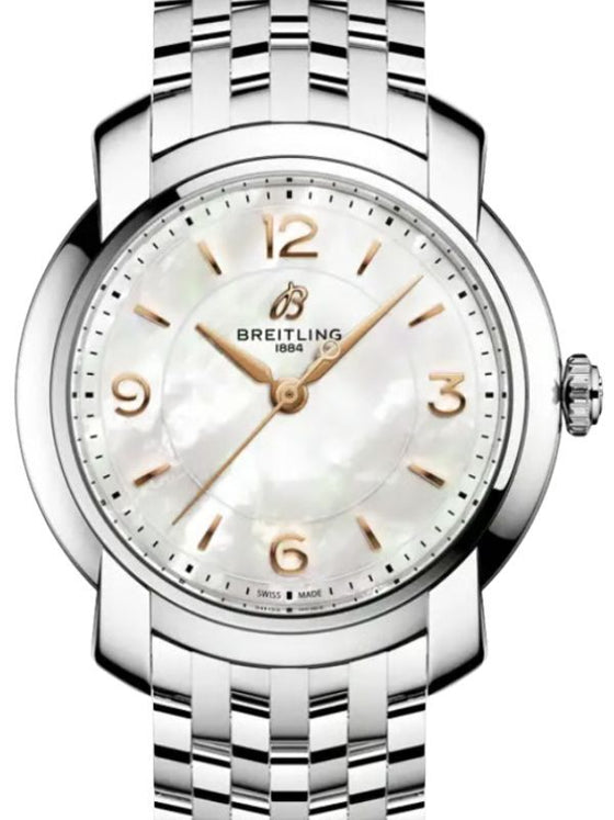 Breitling Lady Premier 32 Stainless Steel White Mother of Pearl Dial A77330121A2A1