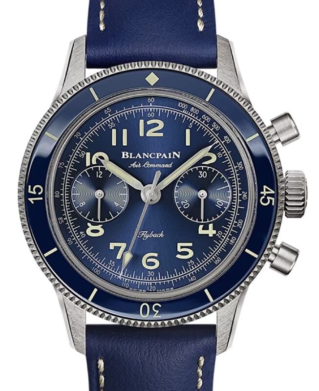 Blancpain Air Command Flyback Chronograph Titanium 36mm Blue Dial AC03 12B40 63A
