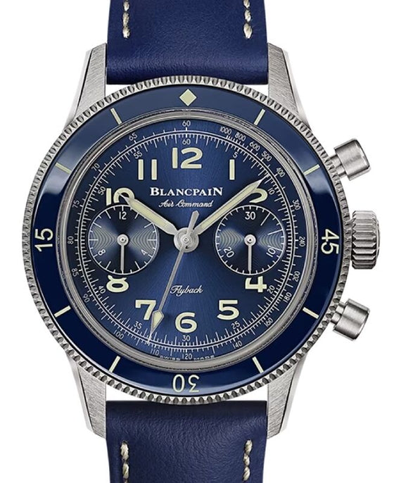 Blancpain Air Command Flyback Chronograph Titanium 36mm Blue Dial AC03 12B40 63A