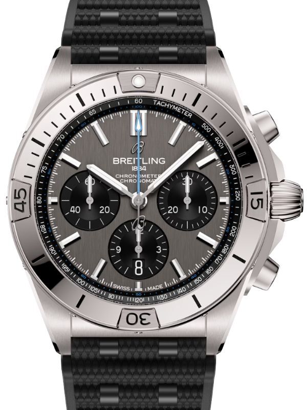 Breitling Chronomat B01 Automatic 42mm Titanium Grey Dial Rubber Strap EB0134101M1S1