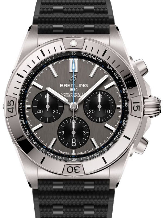 Breitling Chronomat B01 Automatic 42mm Titanium Grey Dial Rubber Strap EB0134101M1S1