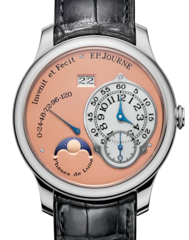 F.P.Journe Octa Lune Platinum 40mm Salmon Dial Leather Strap