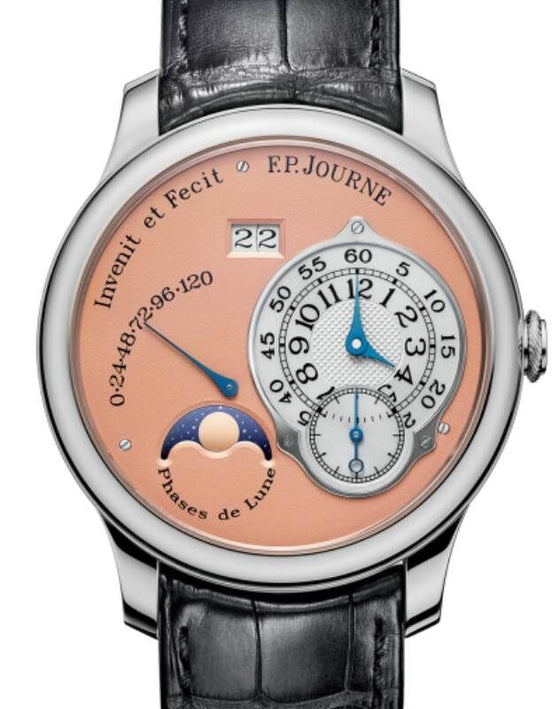 F.P.Journe Octa Lune Platinum 40mm Salmon Dial Leather Strap