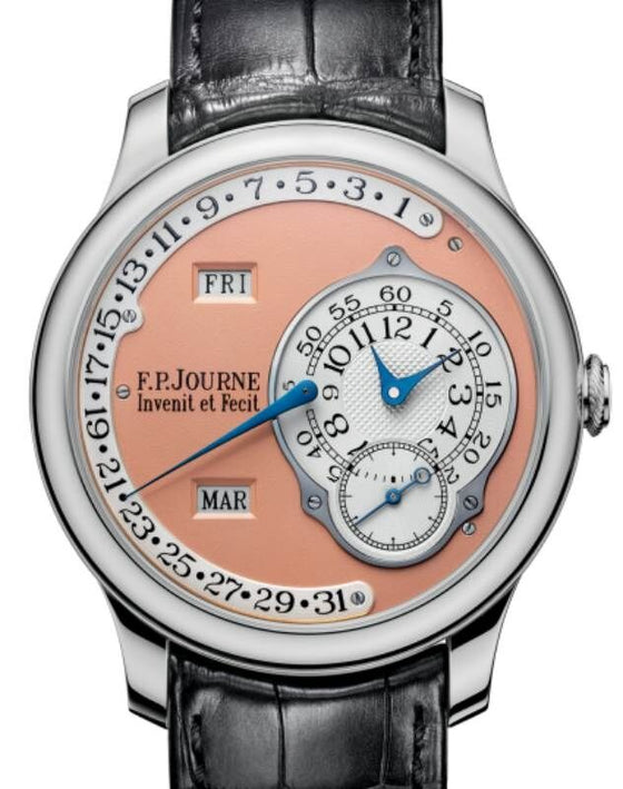 F.P.Journe Octa Calendrier Platinum 40mm Salmon Dial Leather Strap