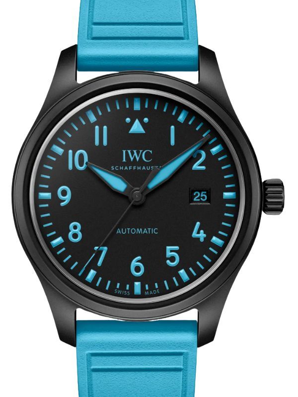 IWC Pilot's Watch Automatic George Russell Ceramic 41mm Black Dial Rubber Strap IW328107