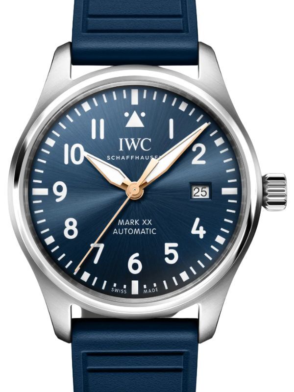 IWC Pilot's Watch Mark XX Le Petit Prince Steel 40mm Blue Dial Rubber Strap IW328221