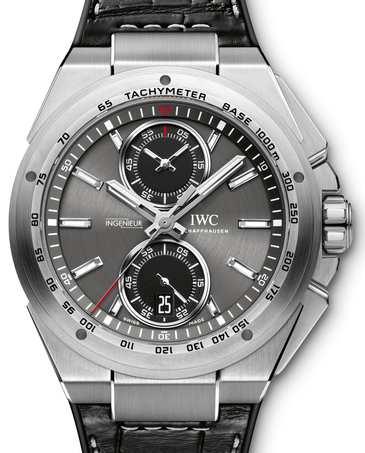 IWC Schaffhausen IW3785RA Ingenieur Chronograph Racer Ardoise Index Stainless Steel Black Rubber Leather Inlay 45mm Automatic