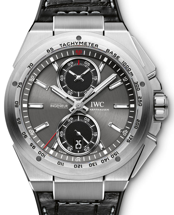 IWC Schaffhausen IW3785RA Ingenieur Chronograph Racer Ardoise Index Stainless Steel Black Rubber Leather Inlay 45mm Automatic