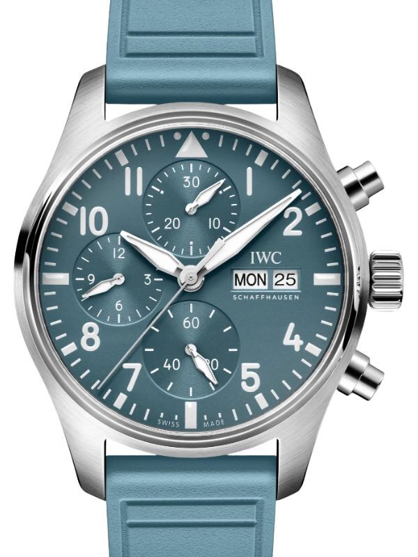 IWC Pilot's Watch Chronograph 41mm Stainless Steel Blue Dial Rubber Strap IW388117