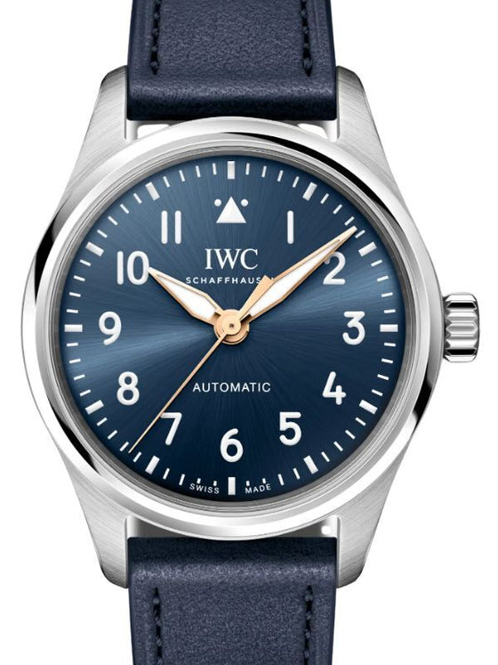 IWC Pilot's Watch Automatic Le Petit Prince Steel 36mm Blue Dial Leather Strap IW458802