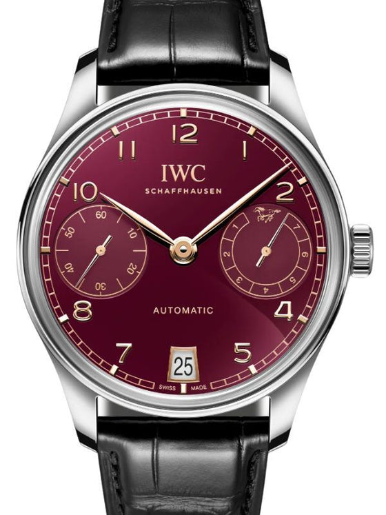IWC Portugieser Automatic Year of the Horse 42mm Steel Red Dial Leather Strap IW501709