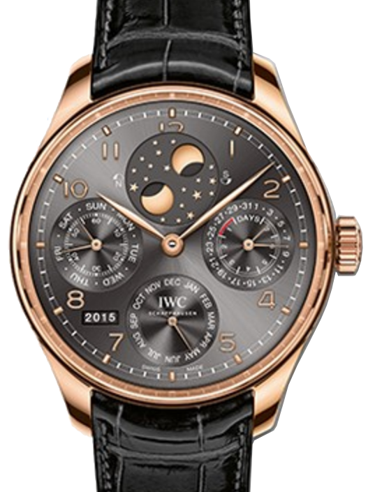 IWC Schaffhausen IW503404 Portugieser Perpetual Calendar Ardoise Arabic Red Gold Black Leather 44.2mm Automatic