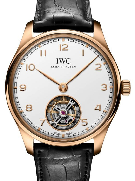 IWC Portugieser Hand-Wound Tourbillon Armor Gold 42.4mm Silver Dial IW545801