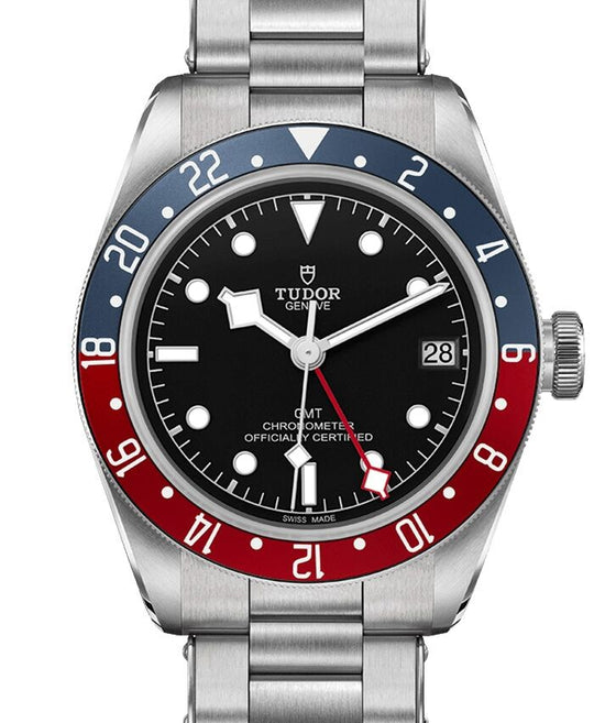 Tudor Black Bay GMT "Pepsi" Stainless Steel Blue Red Bezel Riveted Bracelet M79830RB-0001
