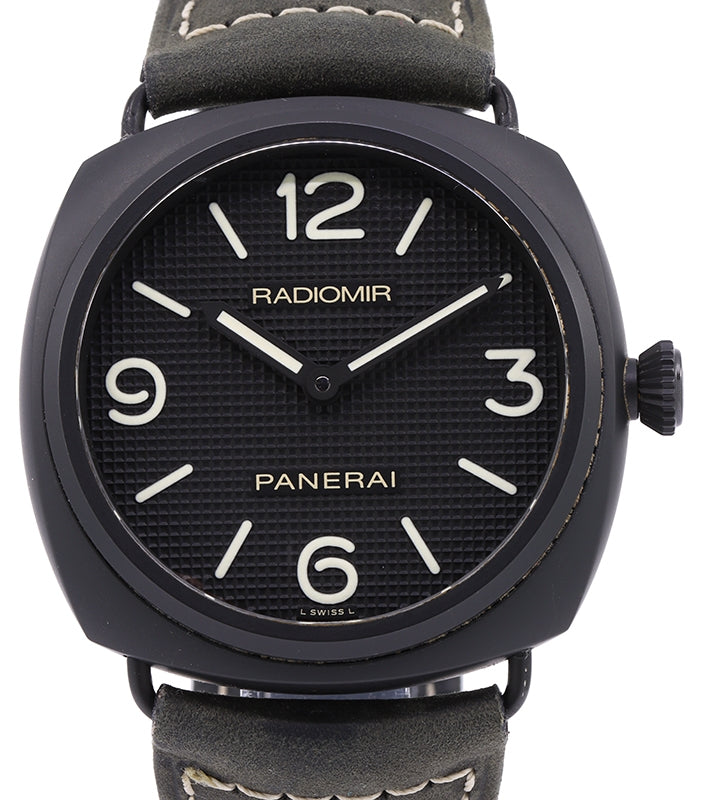 Panerai PAM 643 Radiomir Ceramica Ceramic Black Arabic / Index Dial & Smooth Leather Bracelet 45mm