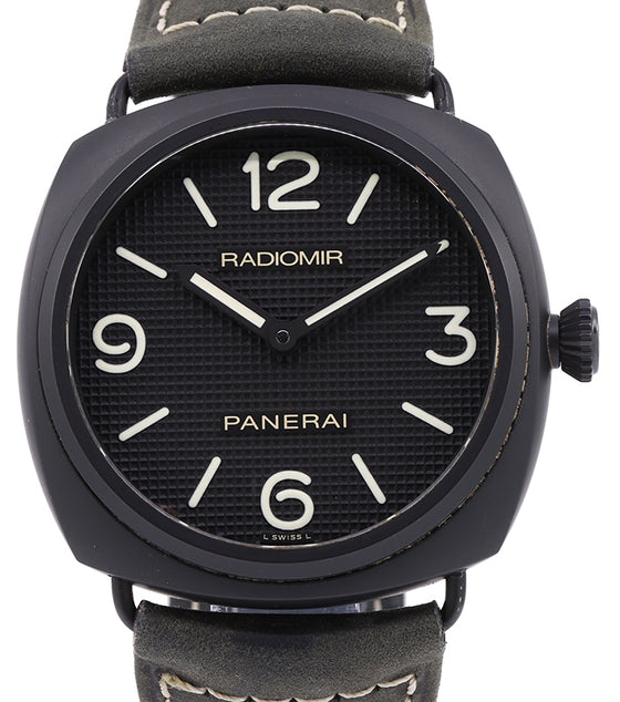 Panerai PAM 643 Radiomir Ceramica Ceramic Black Arabic / Index Dial & Smooth Leather Bracelet 45mm