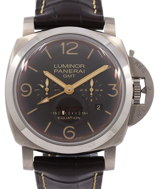 Panerai PAM 656 Luminor Equation of Time Titanium Brown Arabic/Index Dial & Smooth Leather Bracelet 47mm