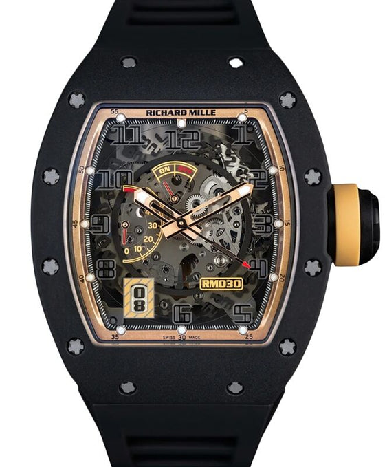 Richard Mille Declutchable Rotor Carbon Asia Skeleton Dial Rubber Strap RM030