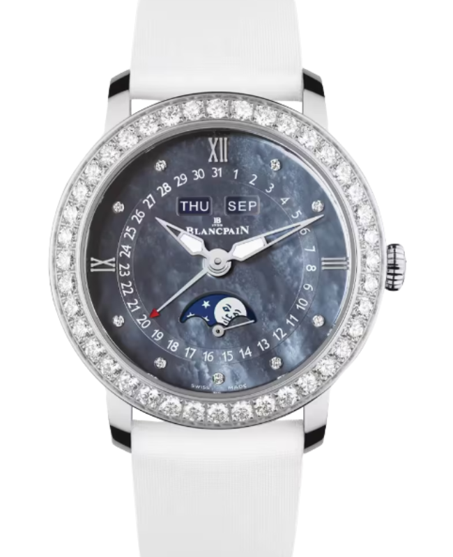 Blancpain Ladybird Quantième Complet Steel 35mm Blue Mother of Pearl Dial 3663 4654L 52B - BRAND NEW