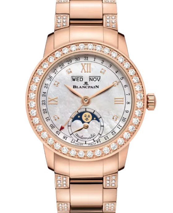Blancpain Ladybird Quantieme Complet Red Gold 33.7mm Mother of Pearl Dial 2360 2991A 89A - BRAND NEW
