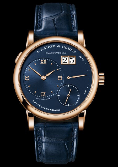 A Lange Sohne Lange 1 Pink Gold 38.5mm Blue Dial 191.063