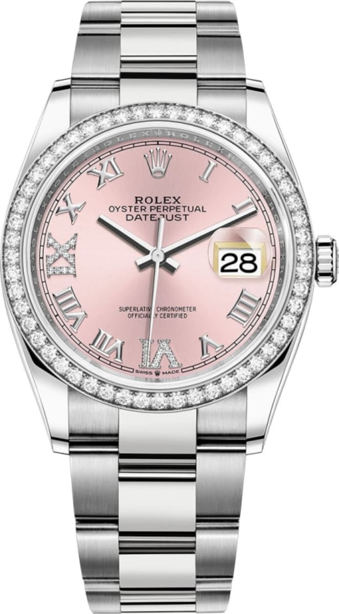 Rolex Datejust 36 mm 126200PDOD Steel/White Gold/Diamonds Pink