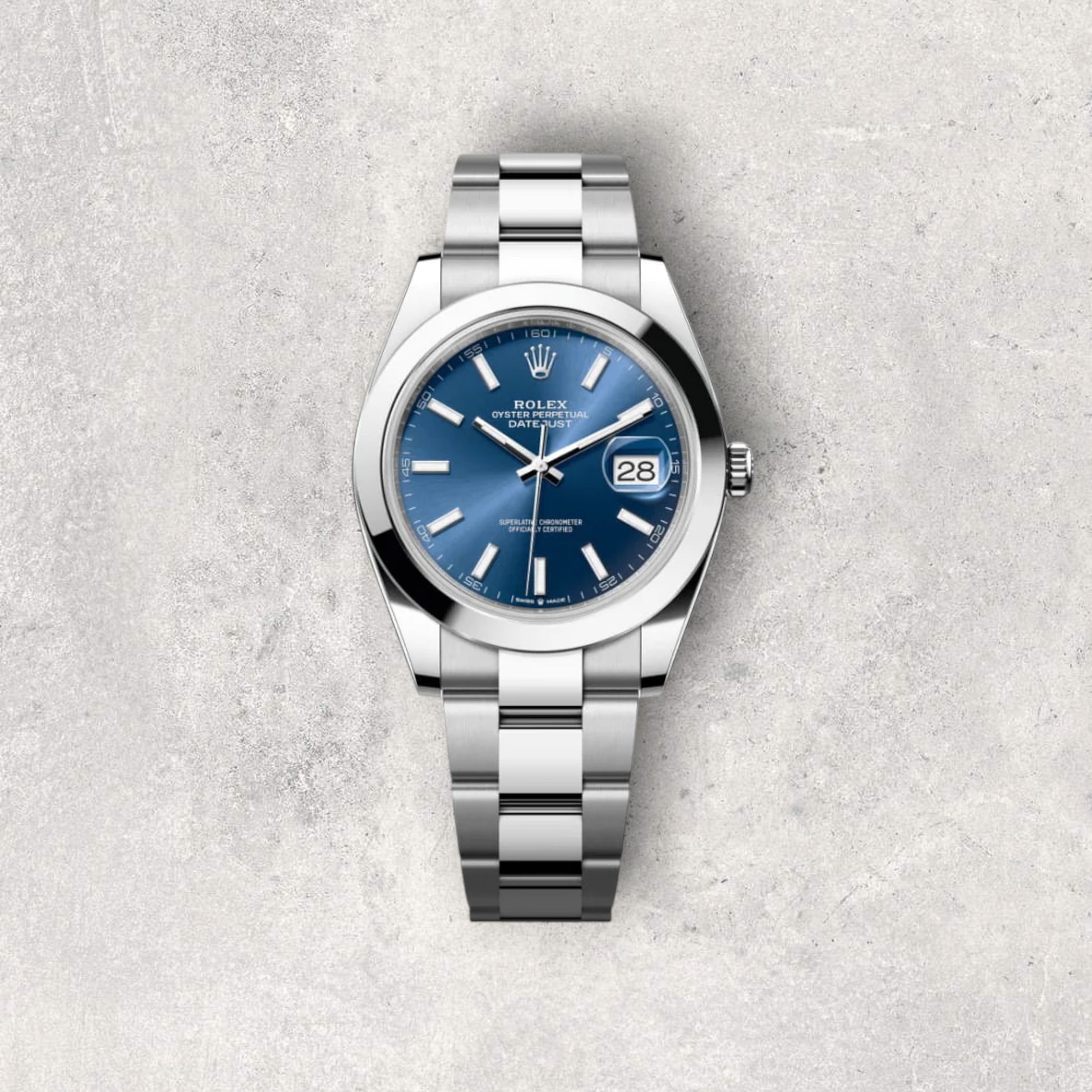 Rolex Datejust 41 126334 Stainless Steel Blue Dial Oyster Braselet Fluted Bezel
