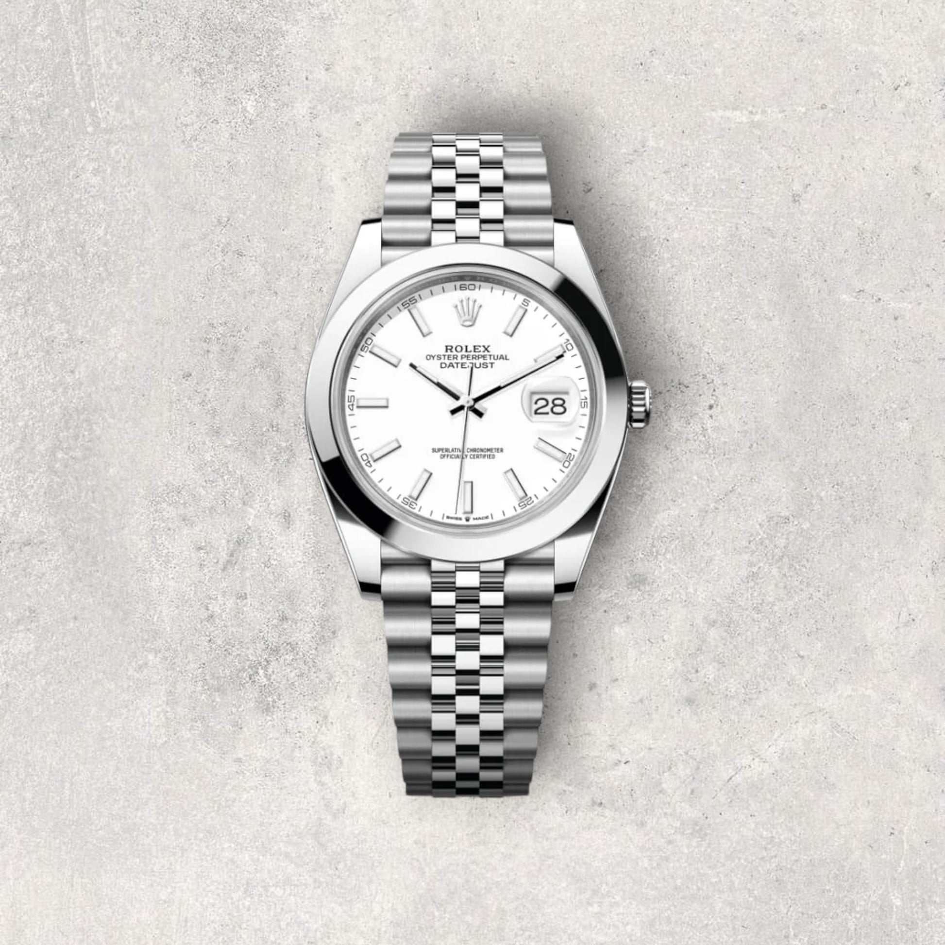 Rolex Datejust 41 126334 Stainless Steel White Dial Jubilee Bracelet Fluted Bezel