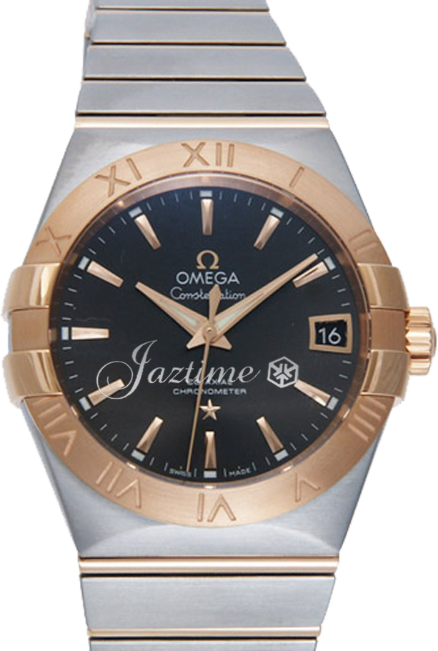 Omega Constellation Co-Axial 123.20.38.21.06.001 38mm Grey Index Roman Yellow Gold Stainless Steel - BRAND NEW
