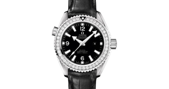 Omega Planet Ocean 600M 37.5mm Steel/Diamond Black Dial Leather Strap 232.18.38.20.01.001